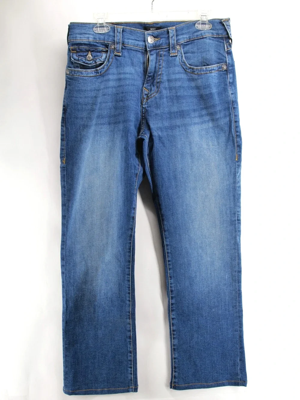 True Religion Ricky Relaxed Straight Jeans Mens Size 32x30 Tailored Blue Denim